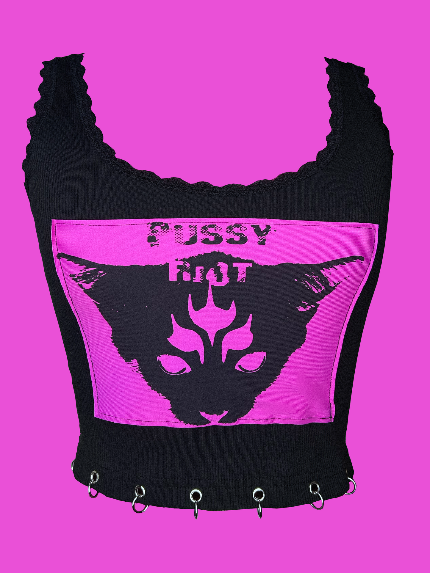 "Riot" handmade Black Top