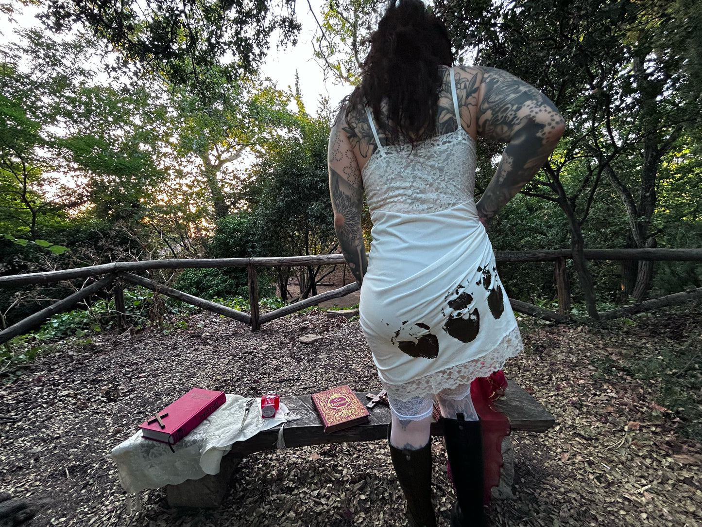 "God Loves Me" White Slip Dress