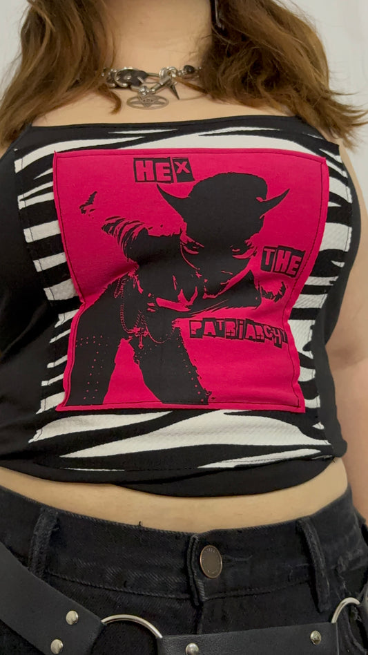 "Hex the Patriarchy" handmade Black Tank Top