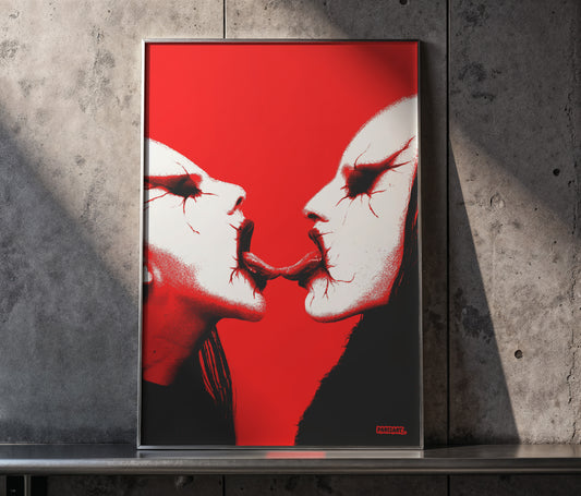 "kissing" Alternative Art Print