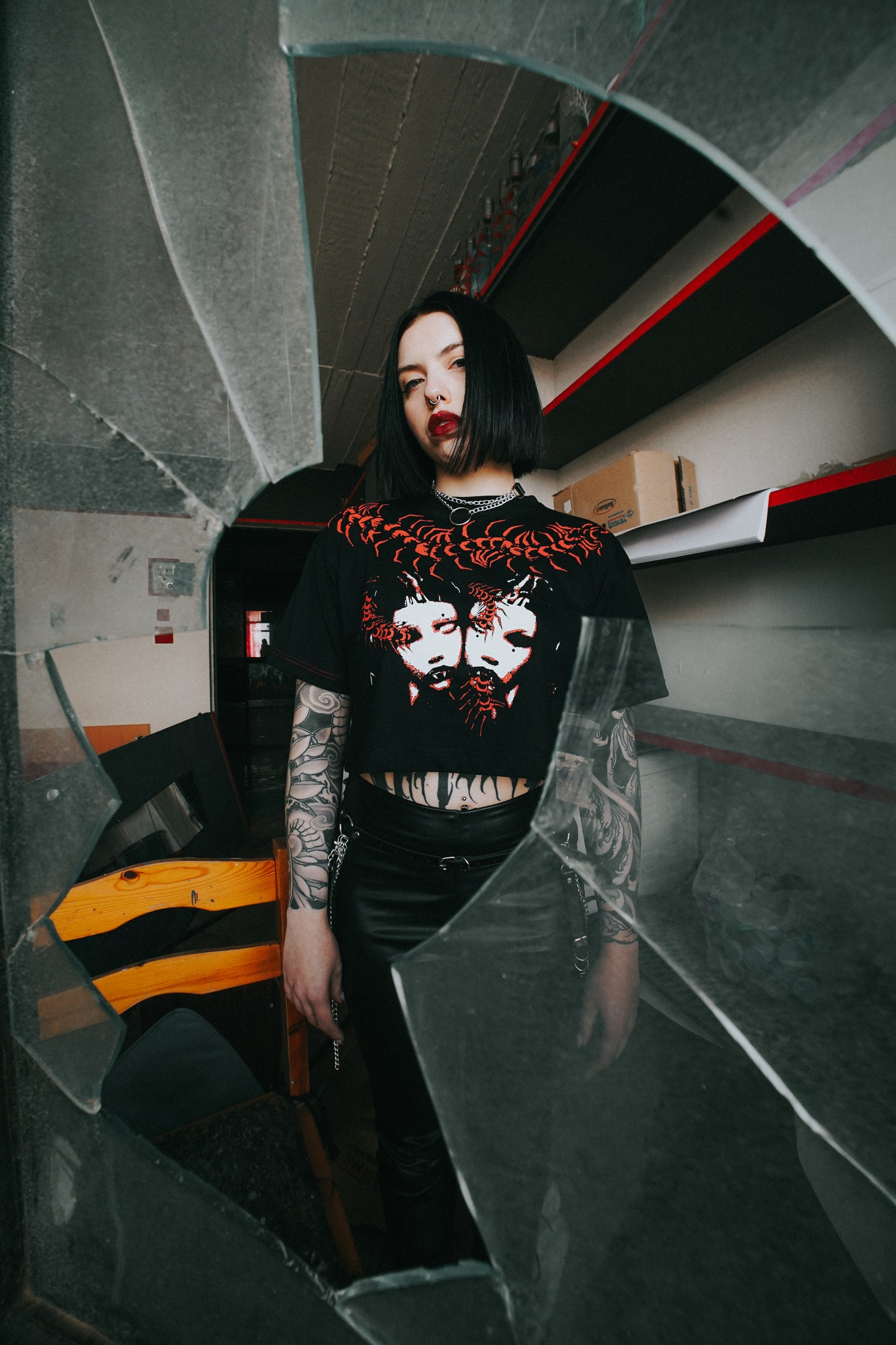 Arachnet X Parizart “Under The Skin” Collab Crop Top Tee