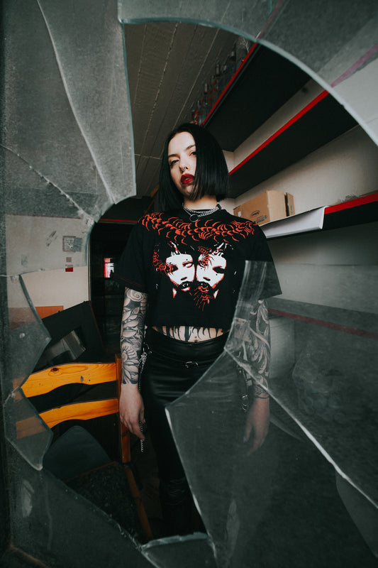 Arachnet X Parizart “Under The Skin” Collab Crop Top Tee
