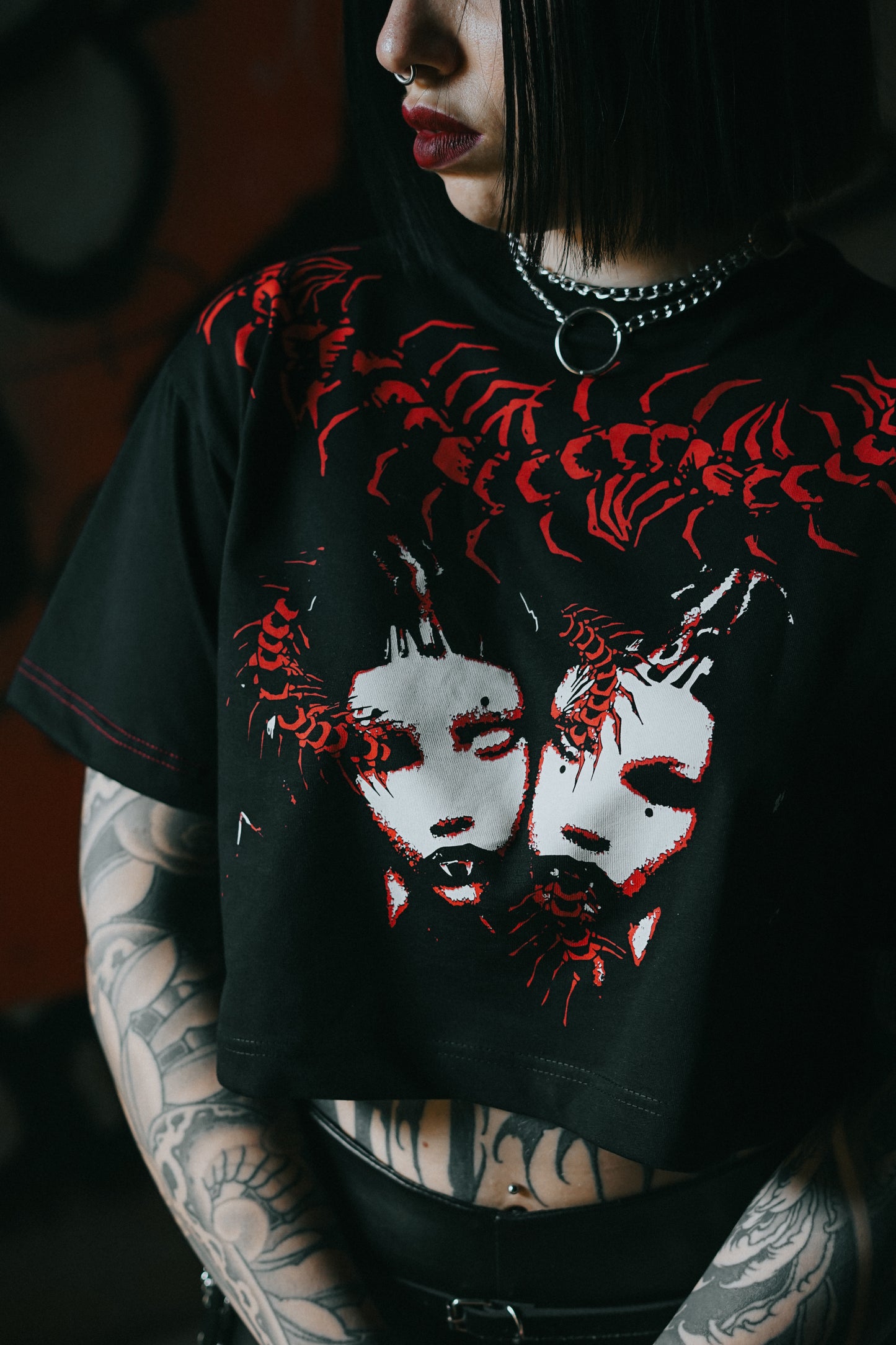 Arachnet X Parizart “Under The Skin” Collab Crop Top Tee