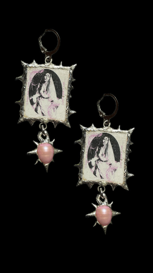 “I Forgot How To Pray” Parizart x Rosmarillium handmade earrings